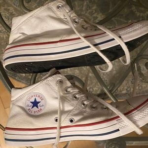 Converse white high tops women’s size 10